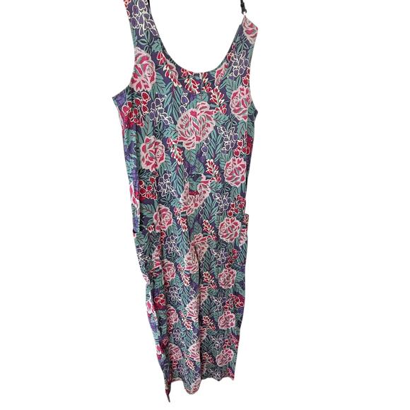 Laura Ashley Floral Sleeveless Jumpsuit Button Front Scoop Neck Size 10 - Picture 9 of 12